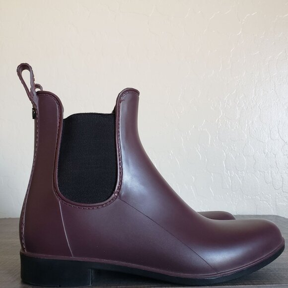 Sam Edelman Tinsley Rubber Rain Chelsea Boot Sangria Matte Women's 7 Waterproof - Picture 1 of 13